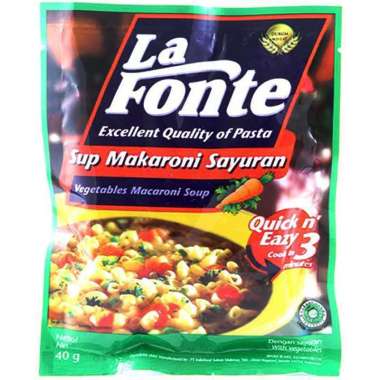 Promo Harga La Fonte Sup Makaroni Sayuran 40 gr - Blibli