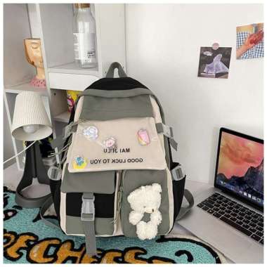 Tas Ransel Anak Perempuan Remaja SD SMP SMA Kuliah / Kado Anak Black