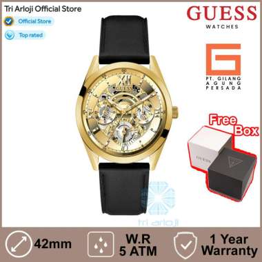 GUESS Watches GUESS GW0389G2 Original TAILOR Jam Tangan Pria Analog Black Gold
