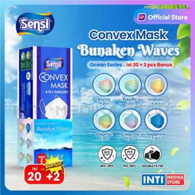 SENSI - Convex Mask 4 Ply | Masker Sensi | Masker Earloop 4 Ply Cokelat
