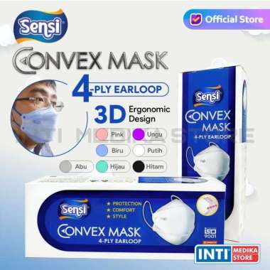 SENSI - Convex Mask 4 Ply | Masker Sensi | Masker Earloop 4 Ply Biru
