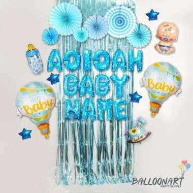 AQIQAH BABY DEKORASI SET/BALON FOIL BABY Merah Muda
