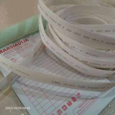 Heatshrink slongsong bakar Putih 10 mm per 1 meter Selongsong Bakar heat shrink kabel putih