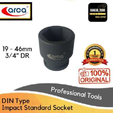 ARCA DIN Type Impact Standard Socket 3/4" DR 19 - 46mm / Mata Shock 34mm