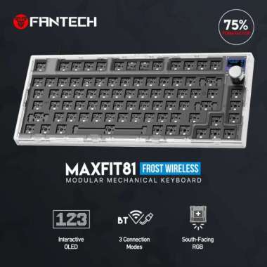 Fantech MAXFIT81 Wireless 75% Mechanical Keyboard Gaming BAREBONE Putih