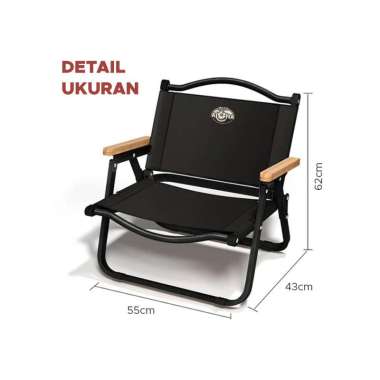 Goto Aloha Folding Chair Kursi Lipat Camping Piknik Mancing Portable BLACK