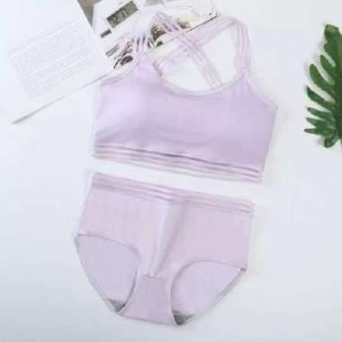 Bra Set Wanita Bralette Women Sexy Bahan Lace 1217 Ungu