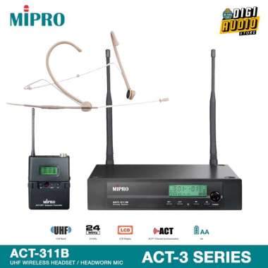 Mic Wireless Headset Headworn Lidi Microphone MIPRO ACT-311B - MU-23