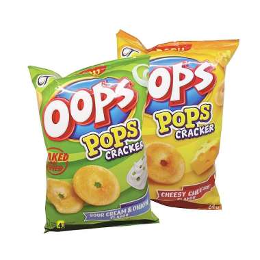 Oops POPS Crackers - Crispy Tasty Biscuit - 80 gr BESAR SOUR CREAM ONION