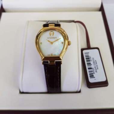 Aigner AGW238002 Trani Jam Tangan Wanita Leather Strap Brown Gold