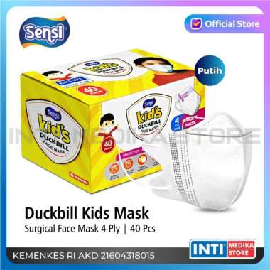 SENSI - Masker Anak Duckbill Earloop 4 Ply 3D Medis | Surgical Mask Putih