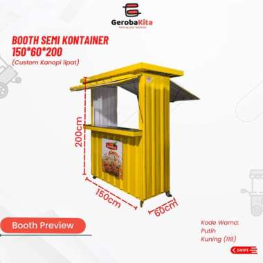 Booth Semi Container 150x60x200 Custom Kanopi Lipat