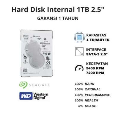 Terlaris Hard Disk Internal 1Tb Hdd 2.5 Sata3 Laptop - &amp; Baru Terbaru 7200 RPM