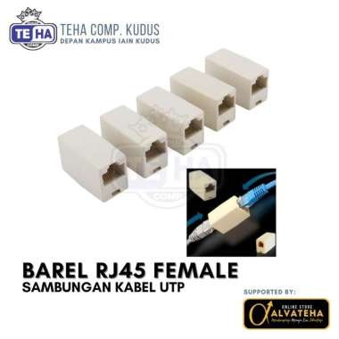 Barel Rj45 Female Sambungan Kabel UTP Kabel LAN RJ 45 Gender