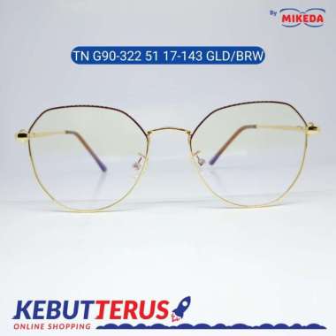 Mikeda-FRAME KACAMATA TNG90-322 51 17-143GLD/BRW+LENSA(MINUS/CYLINDER) ANTI RADIASI CR