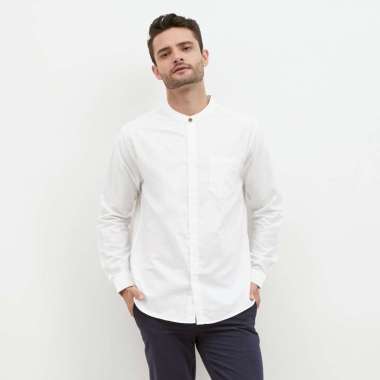 M231 Kemeja Pria Shanghai Polos Soft Twill Panjang Putih 1971H XL