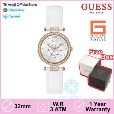 Guess Watches GUESS GW0382L3 Original FULL BLOOM Jam Tangan Wanita Analog Kulit Putih