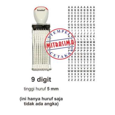 Stempel Huruf dan Angka Merk Trodat (Trade Mark) buatan Austria 5 mm 9 digit