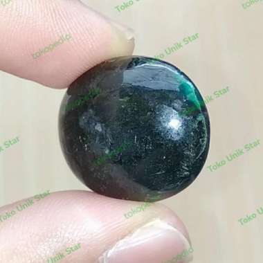 Batu Akik Natural Bacan Doko Majiko Hitam / Chrysocolla Chalcedony