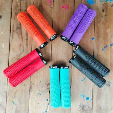 Grip Karet Handgrip Sepeda MTB Lipat Mini Odi Single lock Ungu