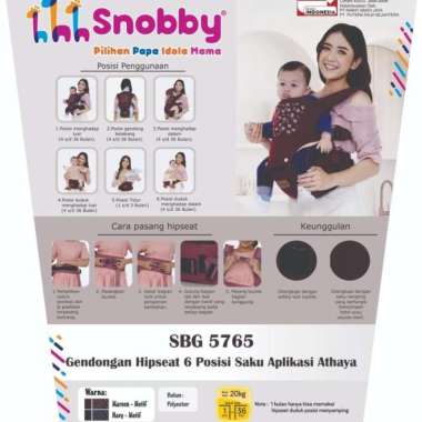Snobby Gendongan Hipseat 6 Posisi Athaya - SBG5765 Navy