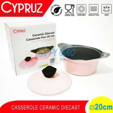 CYPRUZ 20cm CERAMIC DIECAST Casserole |Dutch Oven Induksi Anti Lengket 20CM CERAMIC