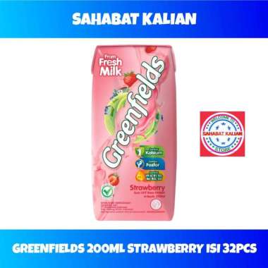 Promo Harga Greenfields UHT Strawberry 200 ml - Blibli