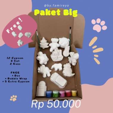 diy patung gypsum media lukis 3d painting kit anak peralatan big