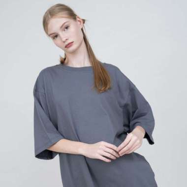 Houseofcuff Kaos Oversized Tebal Wanita Unisex Abu Tua L