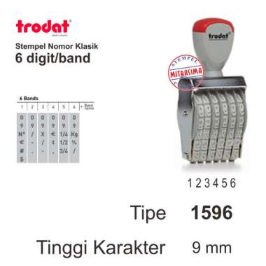 Stempel klasik nomor merk Trodat 6 digit 9 mm
