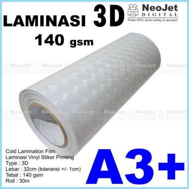 Laminasi 3D Dingin Laminating Tiga Dimensi Hologram A3+ 140gsm 30m