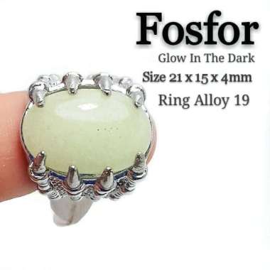 Cincin Batu Natural Fosfor Glow In The Dark Cakar