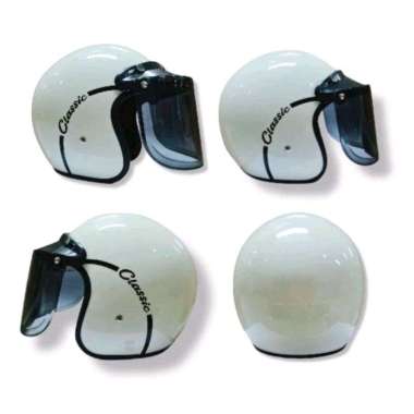 Helm Bogo Retro Ant Classic Ana Cream Tanpa Kaca