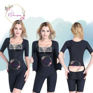 CRYSTAL SLIMMING SHAPER DOUBLE CORSET - KORSET PELANGSING COLOMBIA L Hitam