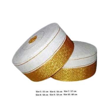 Peci Bone Songkok Recca Kopiah Bone Premium Putih Emas 7 Putih Emas
