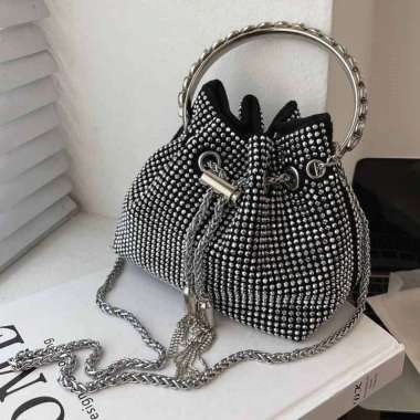 ZS Tas Selempang Wanita Import SlingBag Import Termurah tas Serut Tas Jakarta GO7884 Silver