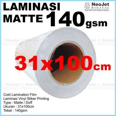 Laminasi Dingin 140 gsm Glossy Matte Sample 31 x 100 cm A3 Meteran Matte/Doff