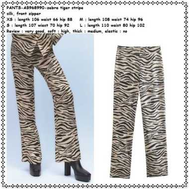 AB968990 Celana Panjang Kulot Maxi Zebra Tiger Macan Wanita Korea Import