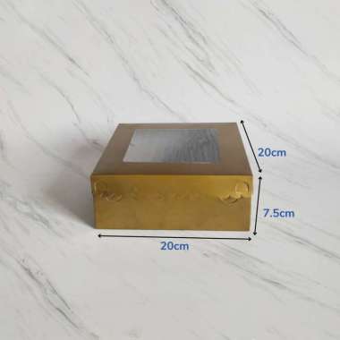 (10 pcs) Dus Kue Kotak Emas / Dus Kue Kotak Gold 18x18x8