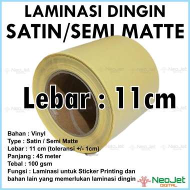 Laminasi Dingin Satin Semi Doff Mate lebar 11cm panjang 45 meter