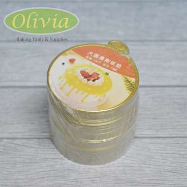 Tatakan Emas Bulat Kue Tiramisu Alas Cheese Cake Slice Gold