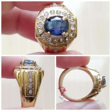 Cincin Batu Natural Royal Blue Sapphire / Safir Australia Kyanite