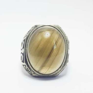 Cincin Batu Natural Kecubung Teh / Smooky Quartz / Solar Padang 2