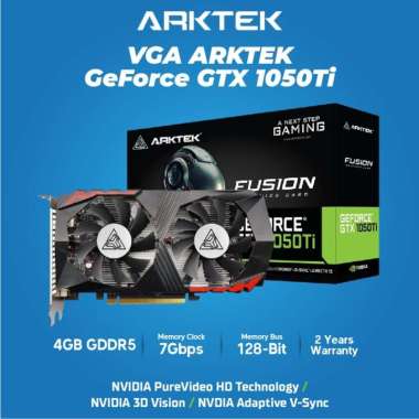 Arktek VGA Card Dual Fan GeForce GTX 1050TI 4GB GDDR5 128Bit