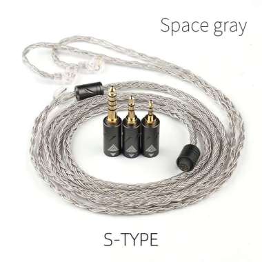 QKZ Q1 MAX 16 Strand 352 Cores Kabel Audio HiFi Modular Hitam/Abu-abu