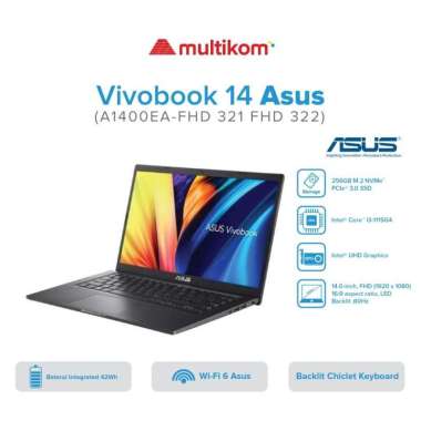 ASUS VIVOBOOK 14 A1400EA FHD321 FHD322 i3-1115G4 4GB 256SSD W11 OHS
