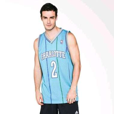 adidas Men Basketball NBA Charlotte Hornets Larry Johnson Retired Jersey Basket (M96488) YL
