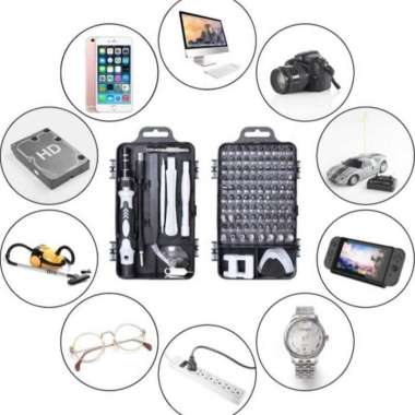 Screwdriver 115in1 Obeng Set Reparasi Servis Hp Laptop Kamera Magnetic