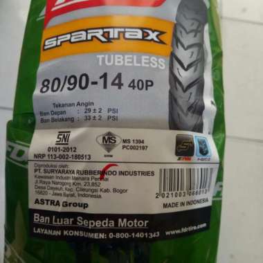 Ban FDR 80/90-14 SPARTAX TUBELESS BAN MOTOR MATIC
