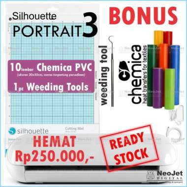 Mesin Cutting Sticker Stiker Sablon Silhouette Cameo Mini Portrait 3 Chemica Weeding